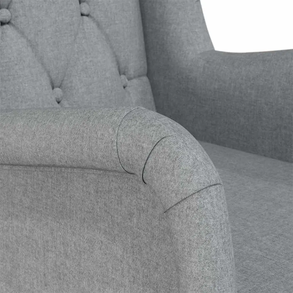 Grey Rocking Armchair with Padded Foam Upholstery