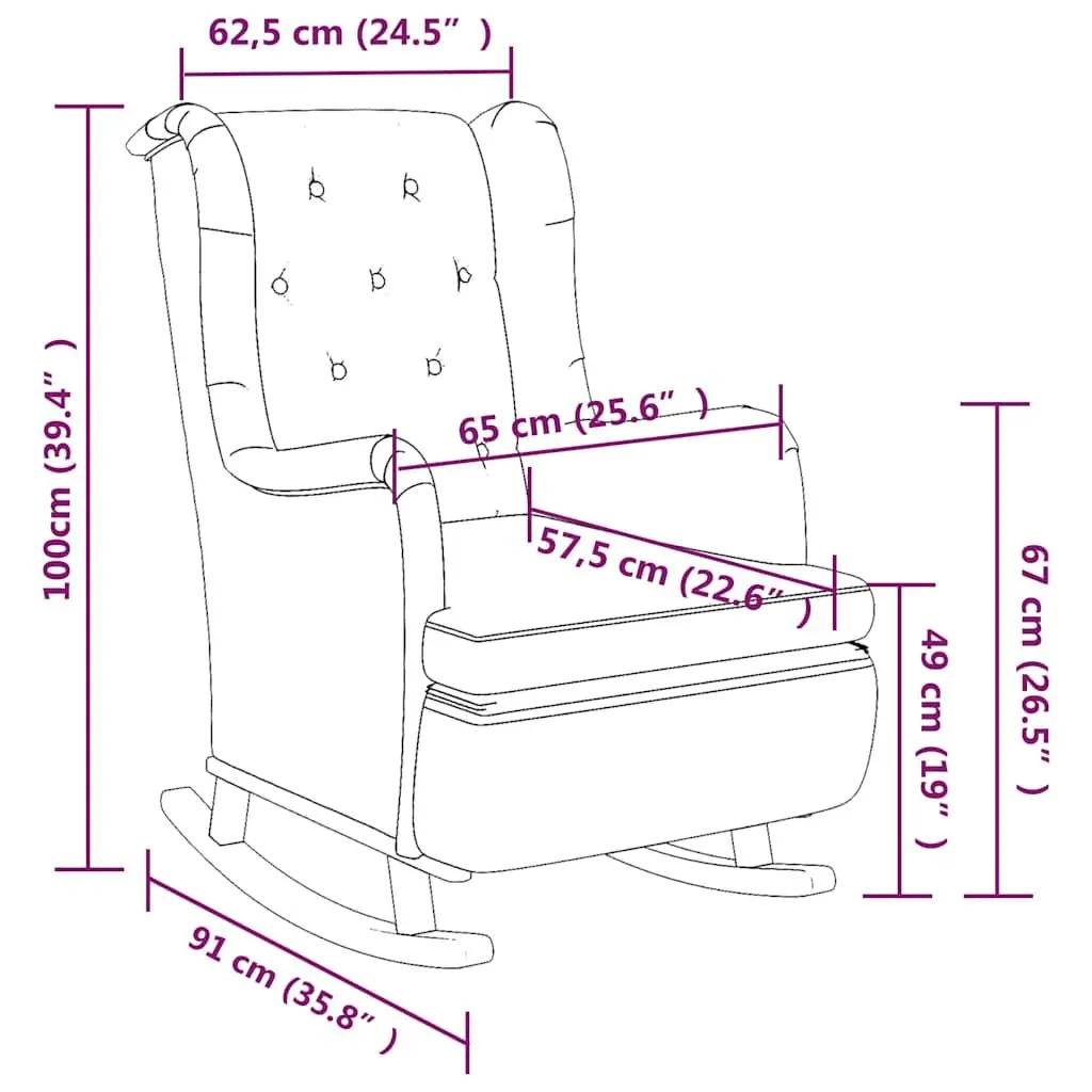 Grey Rocking Armchair with Padded Foam Upholstery