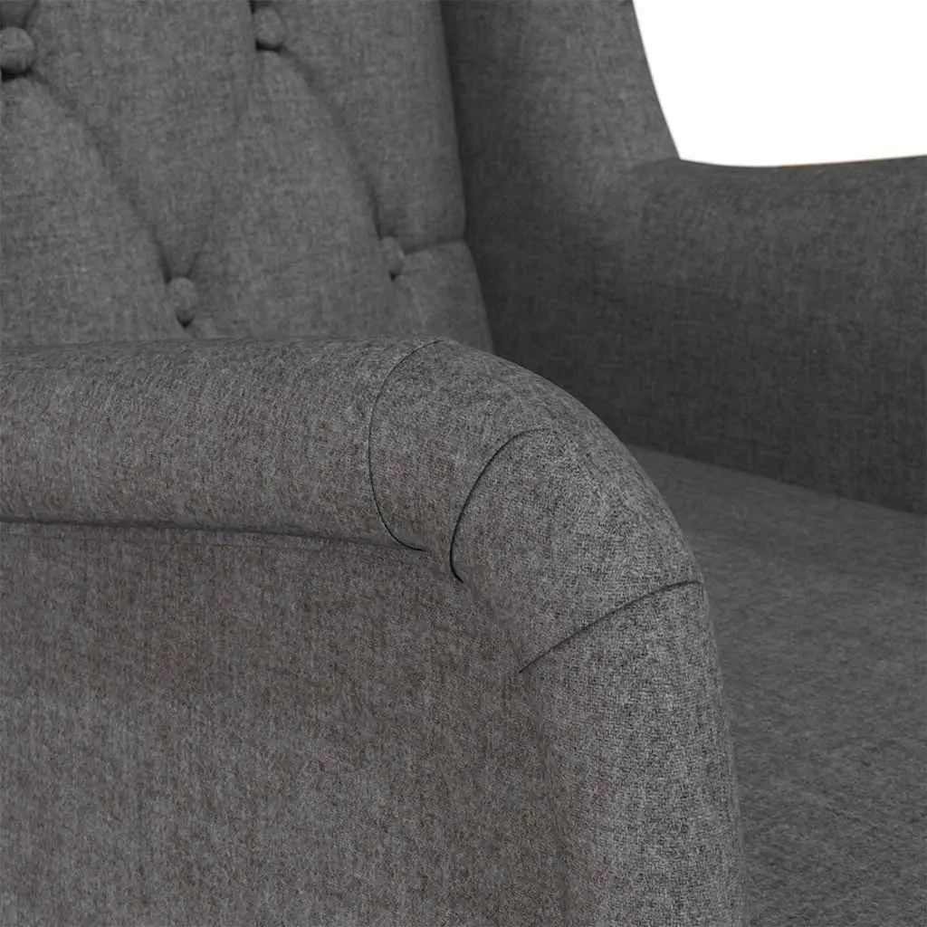 Armchair for Living Room Grey Fabric Padded Foam Seat
