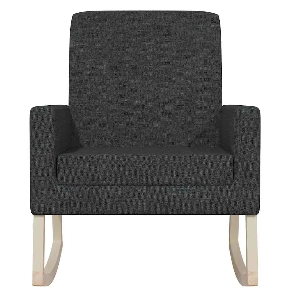 Black Fabric Upholstered Rocking Chair
