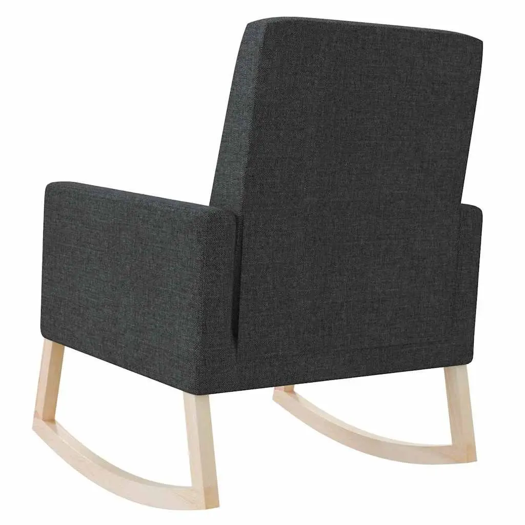 Black Fabric Upholstered Rocking Chair