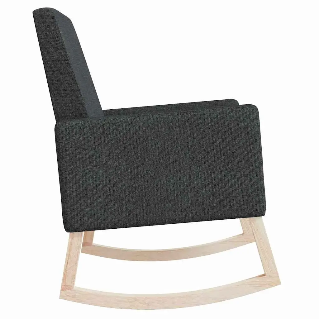 Black Fabric Upholstered Rocking Chair