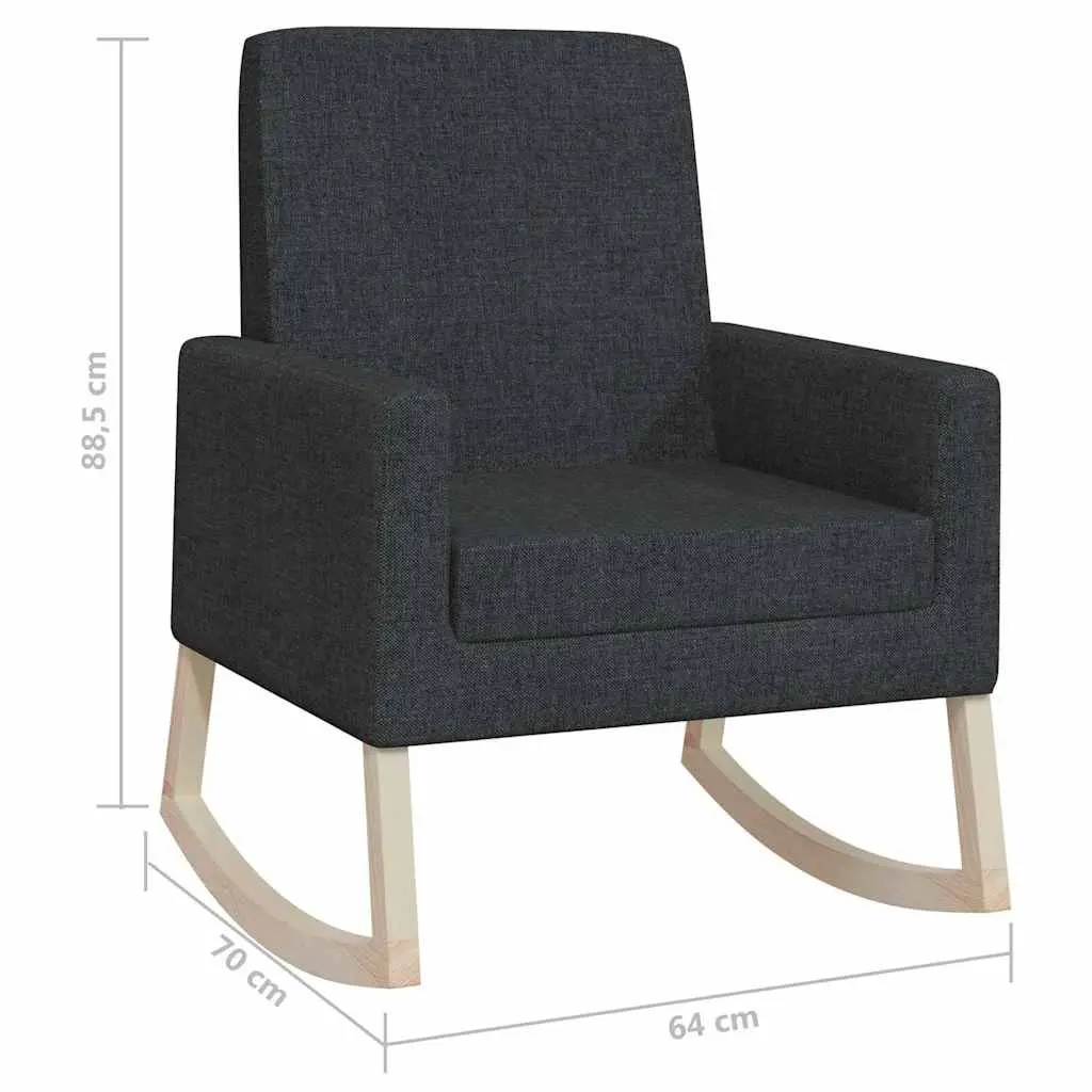 Black Fabric Upholstered Rocking Chair