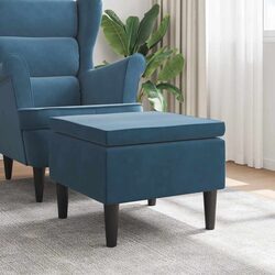 Specifications of Blue Velvet Stool with Wooden Legs