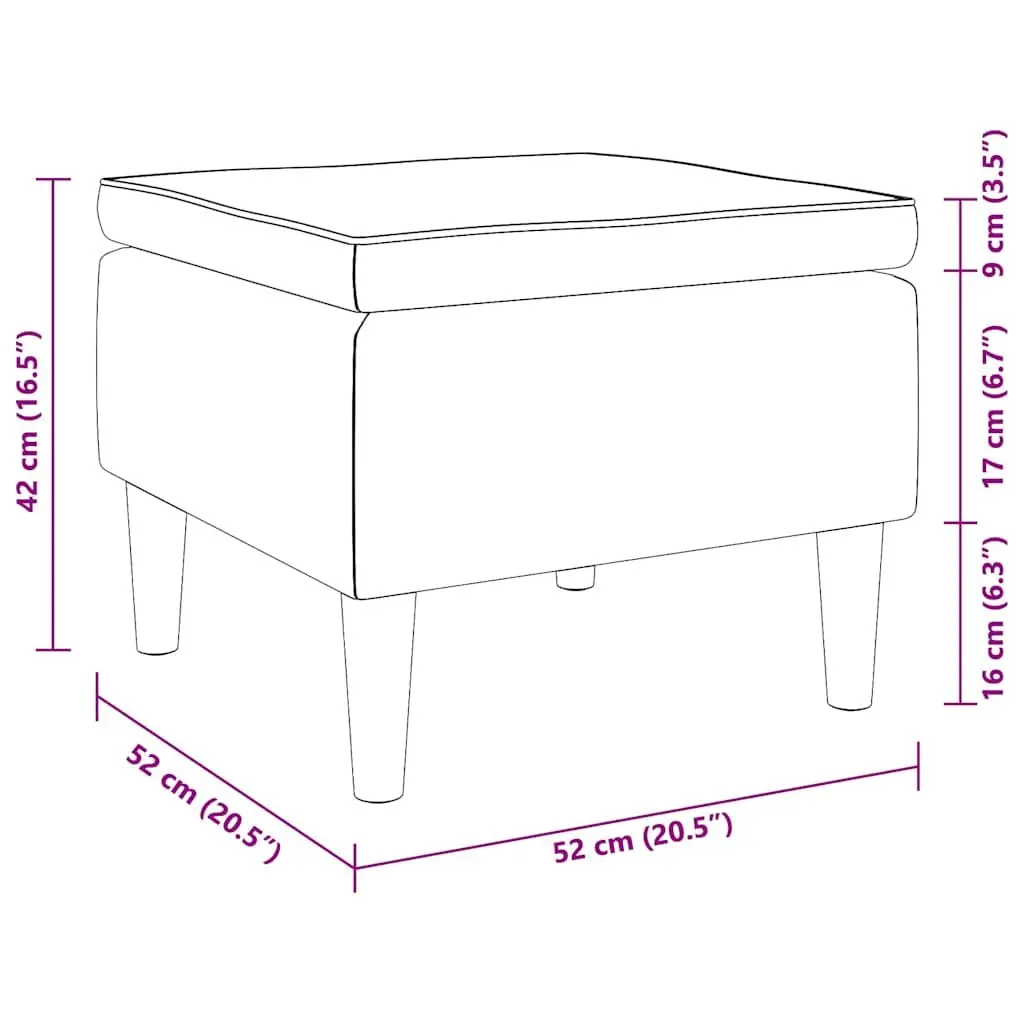 Black Velvet Stool Compact Seating Padded Footrest with Wooden Legs