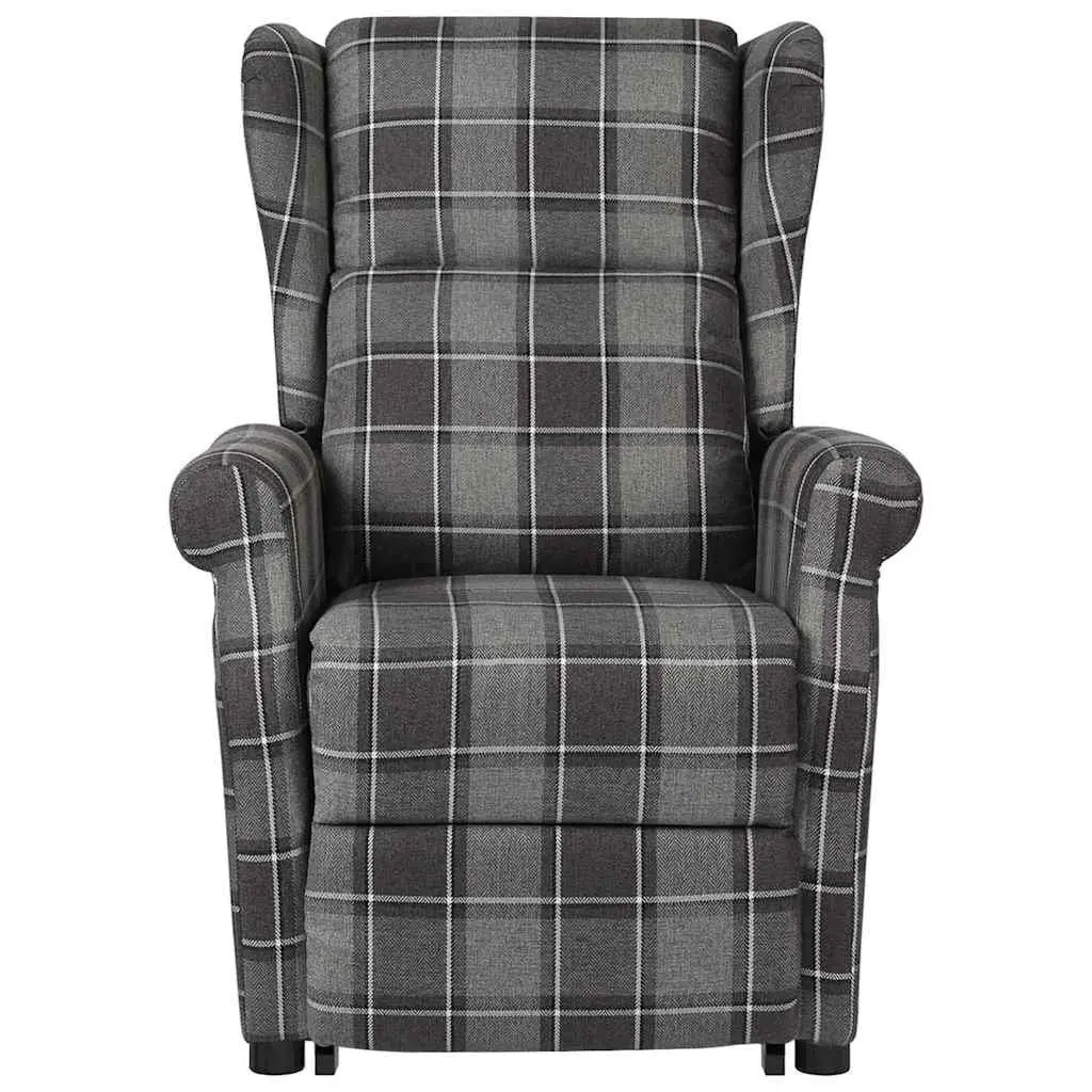 Electric Massage Chair for Home Use Grey Fabric Recliner with Lift Function and Vibration Massage