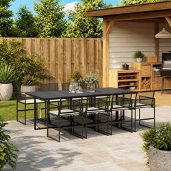 Specifications of 9 Piece Black Outdoor Dining Set