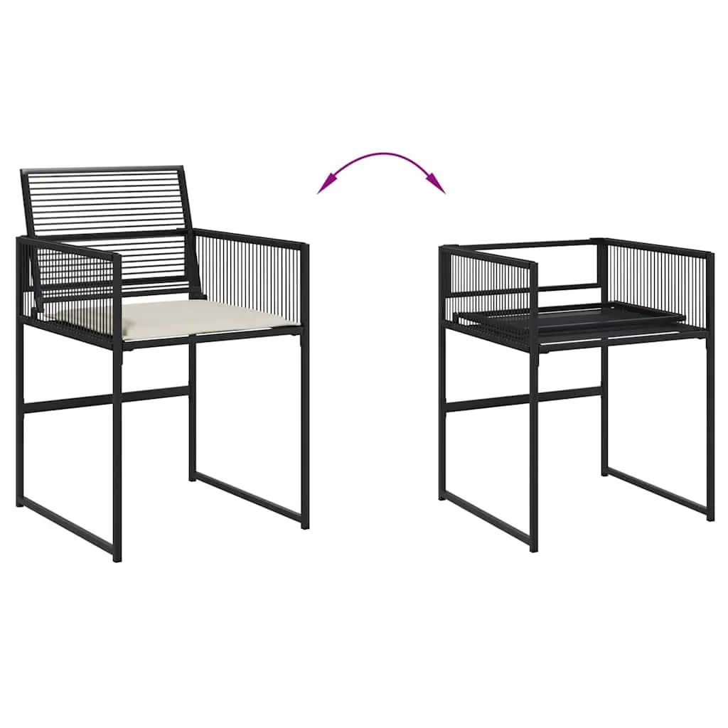 Outdoor Dining Set 11 Piece Garden Furniture Black PE Rattan Table Chairs
