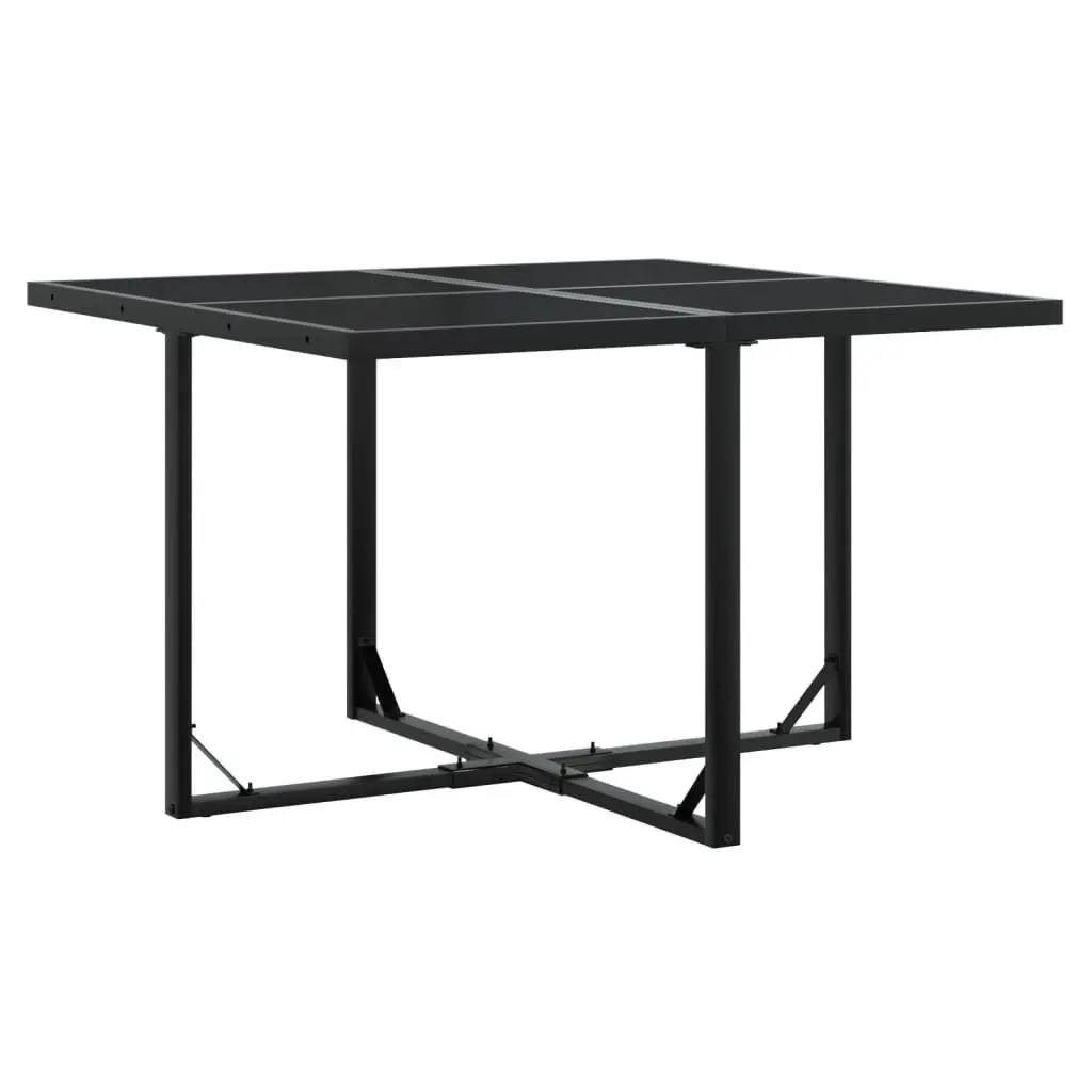 Outdoor Garden Dining Set 9 Piece Black Poly Rattan Table Chairs Cushions Patio