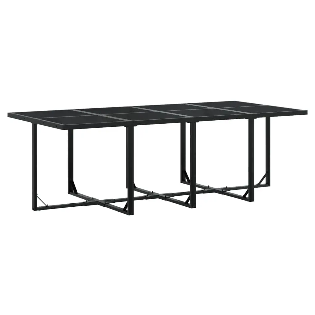 Outdoor Dining Set for Garden Patio 13 Piece Black PE Rattan Table Chairs Cushions