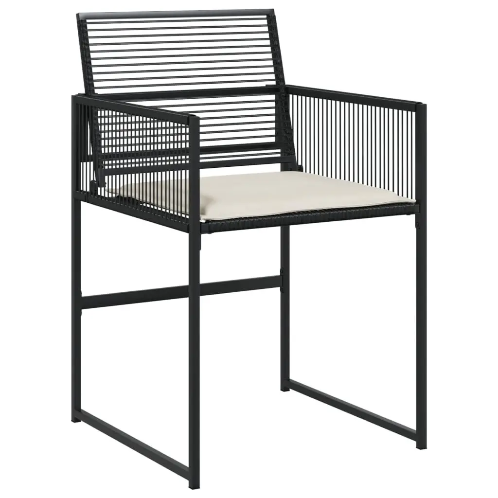 Outdoor Dining Set for Garden Patio 13 Piece Black PE Rattan Table Chairs Cushions