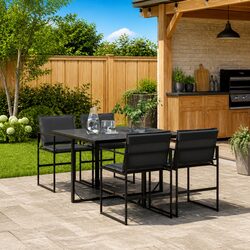5-Piece Garden Dining Set with Durable Textilene Fabric