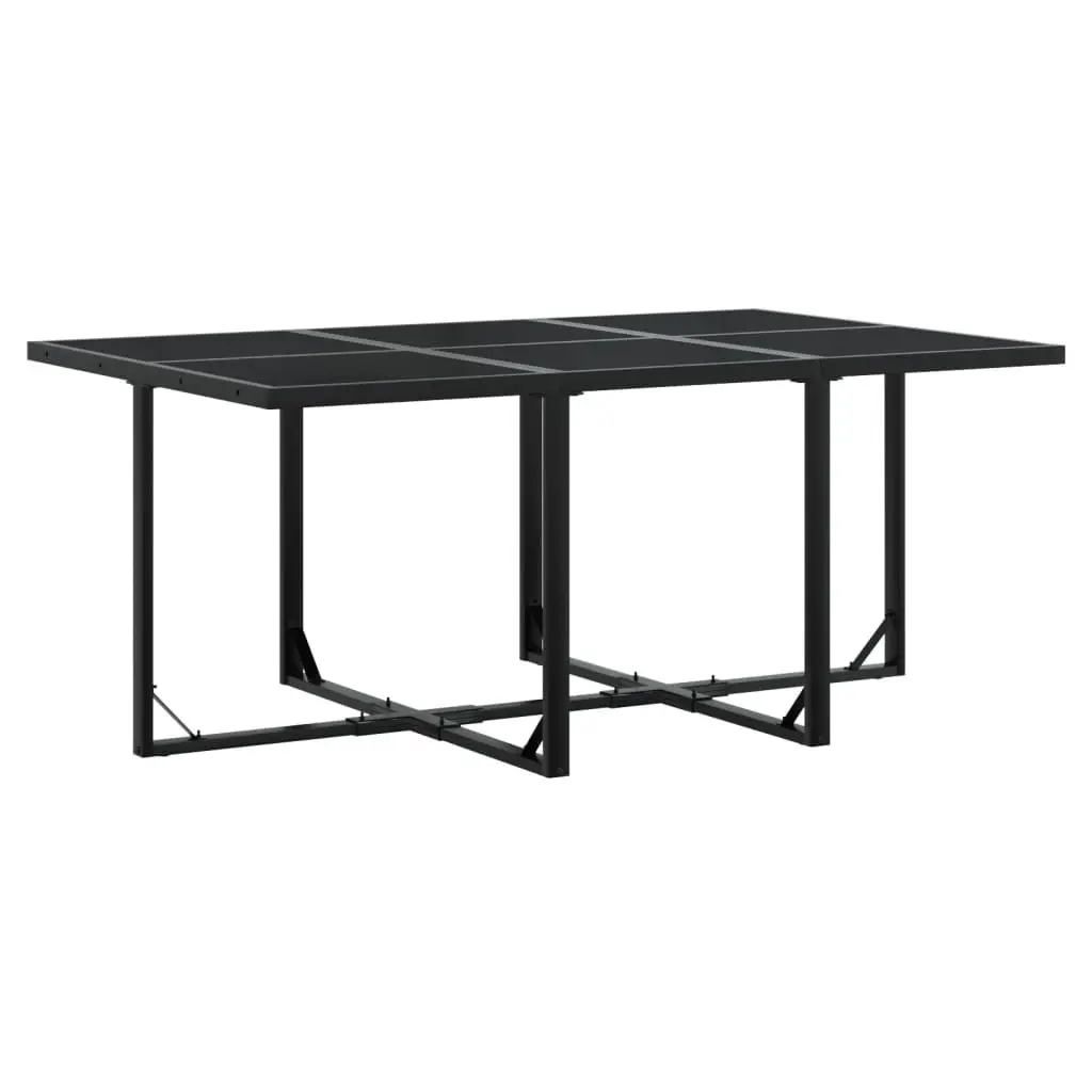 Garden Dining Set Outdoor Patio Furniture 11 Piece Black Textilene Chairs Table