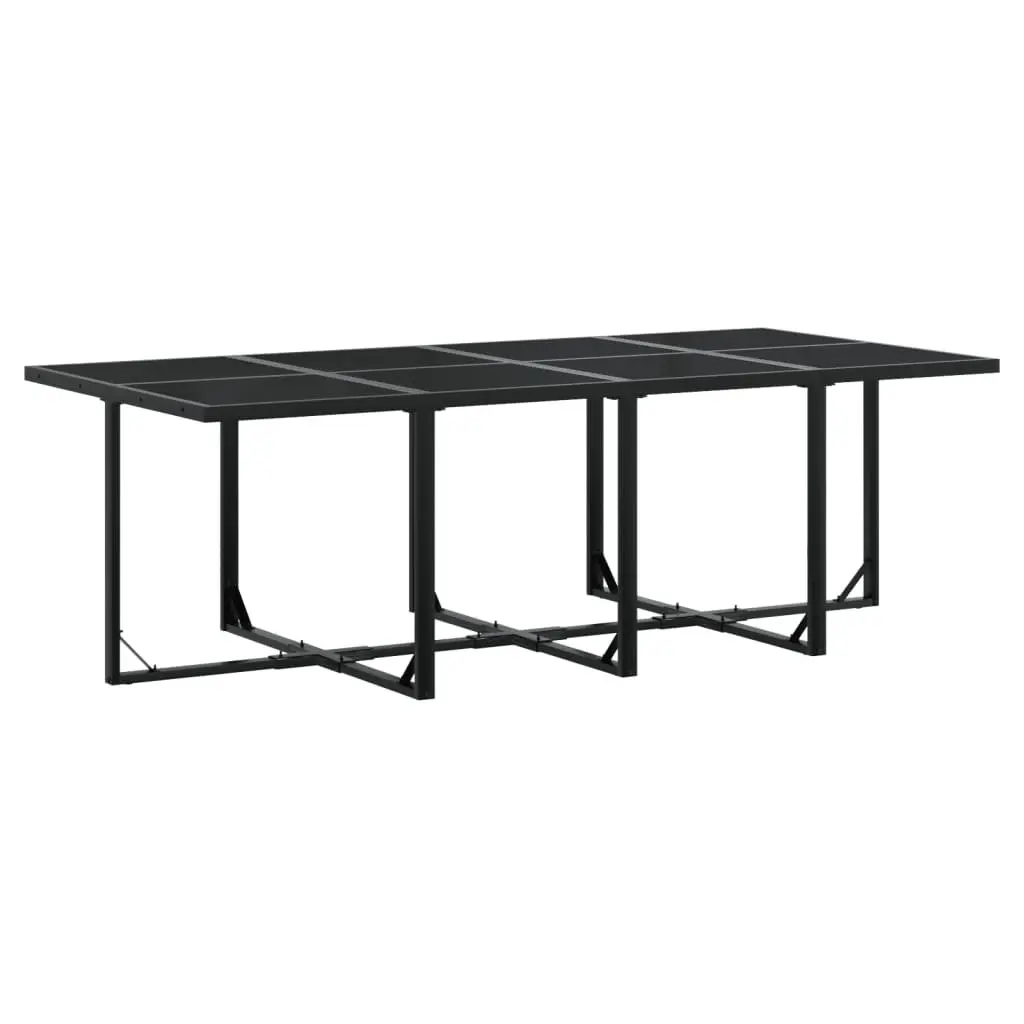 Outdoor Dining Set 13 Piece Black Textilene Chairs with Table for Patio and Garden
