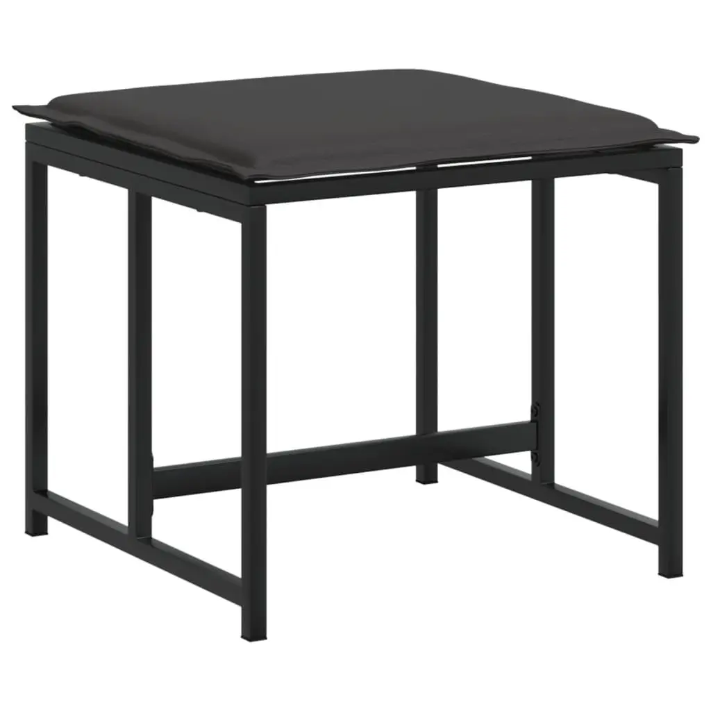 Outdoor Dining Set 11 Piece Patio Furniture Black Chairs Tempered Glass Table