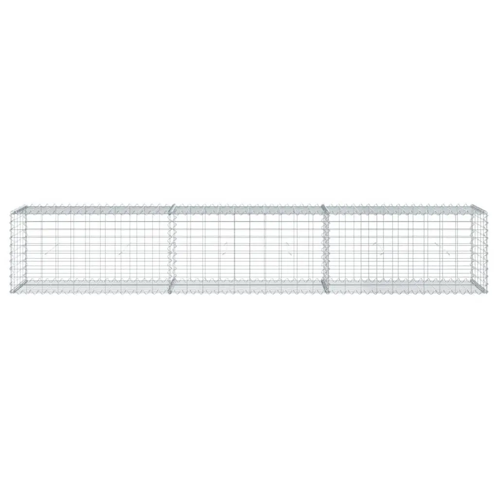 Gabion Basket Garden Retaining Wall Decor 300x50x50 cm Silver Metal