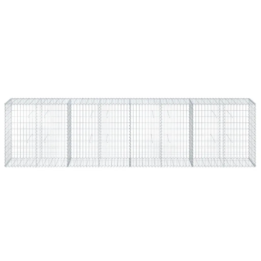 Gabion Basket with Cover 400x50x100 cm Galvanised Iron Wire Cage Garden