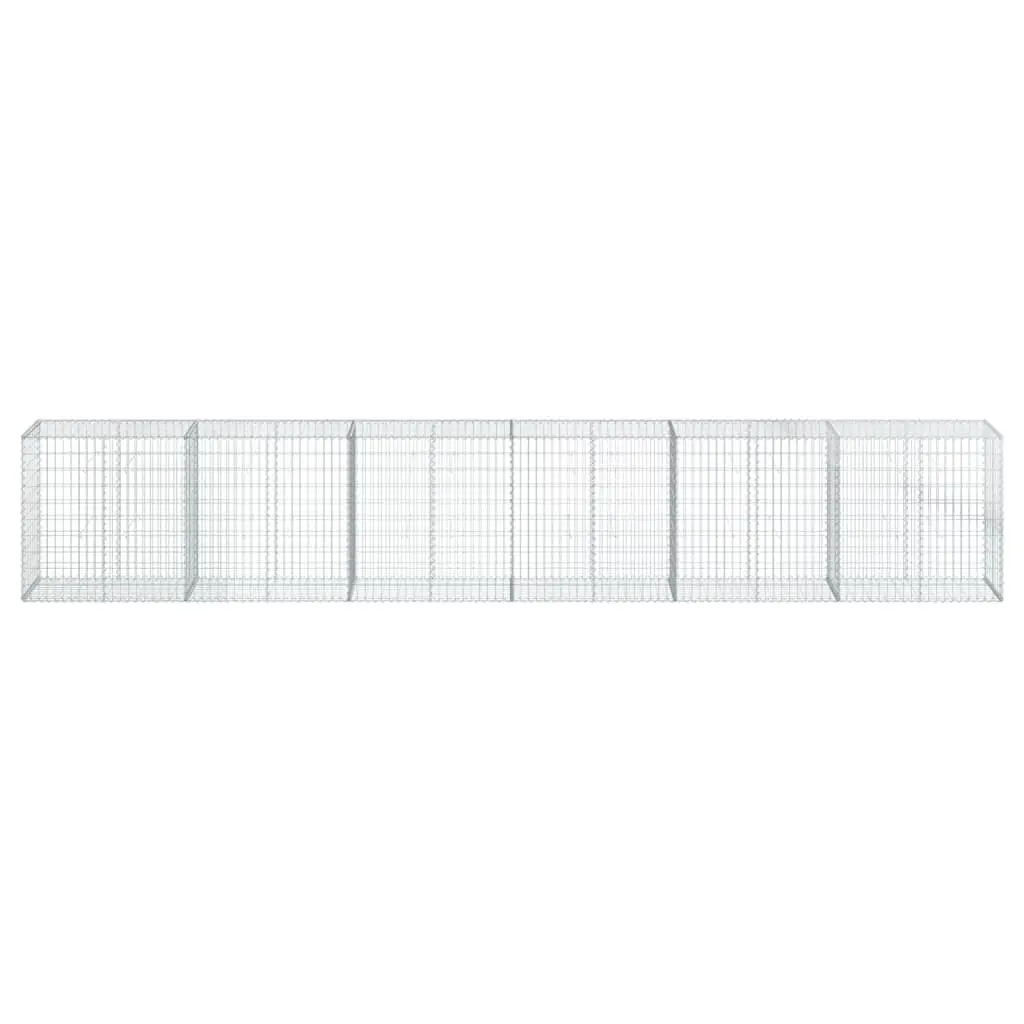 Gabion Basket with Cover 600x50x100 cm Silver