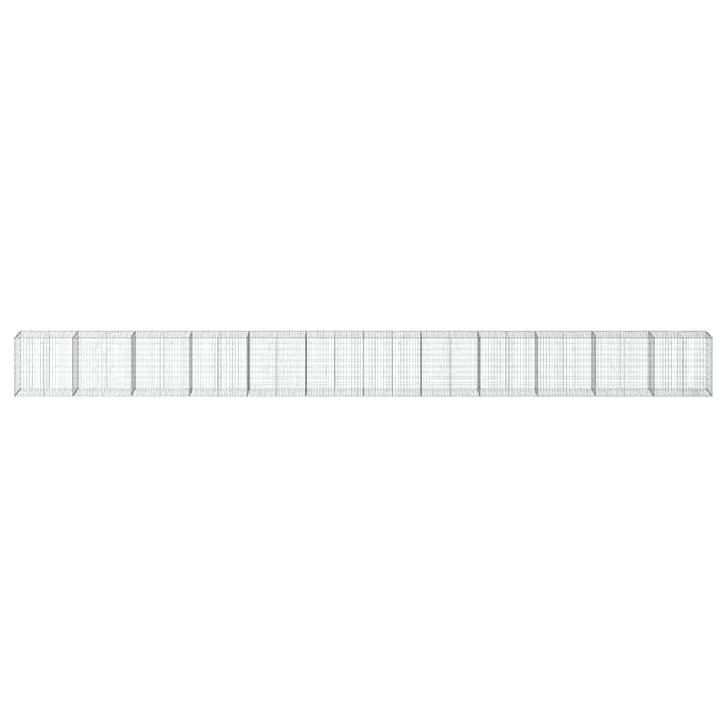 Gabion Basket Garden Retaining Wall 1200x50x100 cm Galvanised Iron