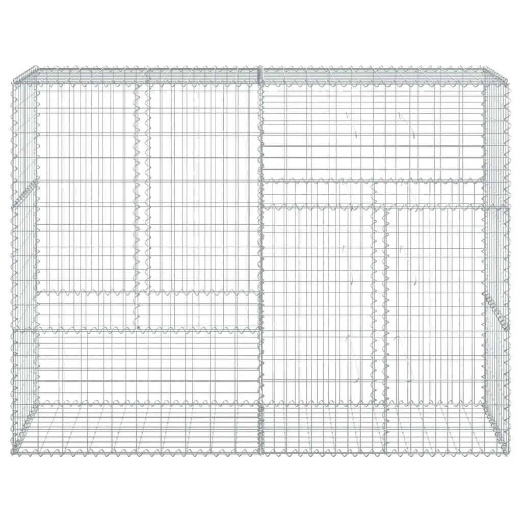Gabion Basket Garden 200x50x150 cm Silver Metal Wire Cage