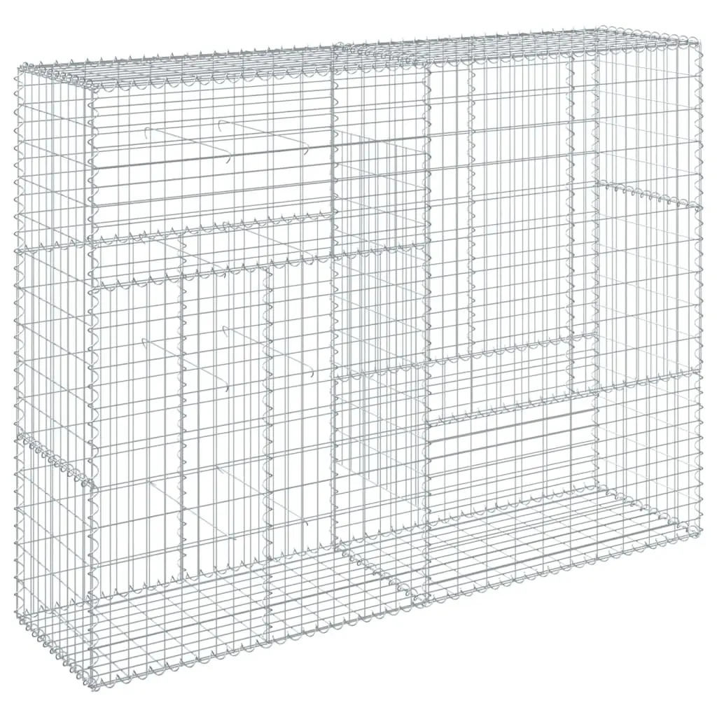 Gabion Basket Garden 200x50x150 cm Silver Metal Wire Cage