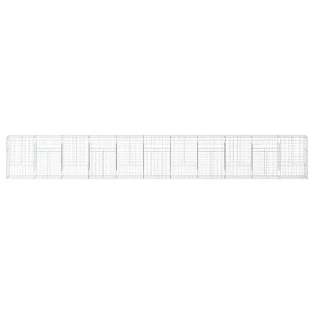 Gabion Basket for Garden 1100x50x150 cm Galvanised Iron Wire with Cover