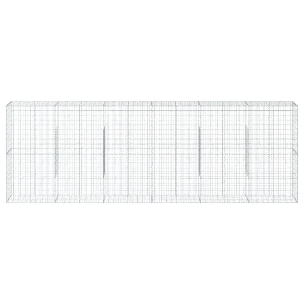 Gabion Basket with Cover 600x50x200 cm Galvanised Iron Wire Garden Retaining