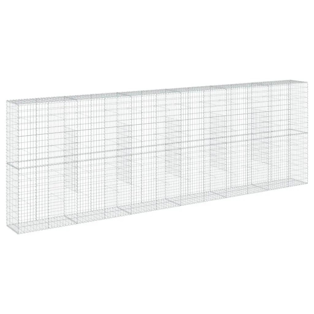 Gabion Basket with Cover 600x50x200 cm Galvanised Iron Wire Garden Retaining