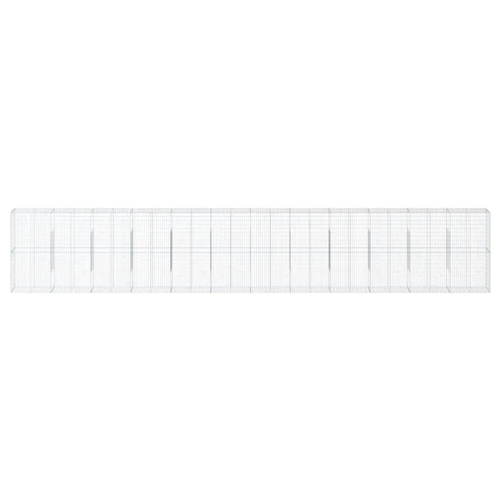 Gabion Basket for Garden Retaining Wall 1200x50x200 cm Galvanised Iron with Cover