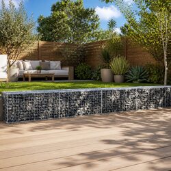 Gabion Basket Specs: 700x100x50 cm in Silver Metal