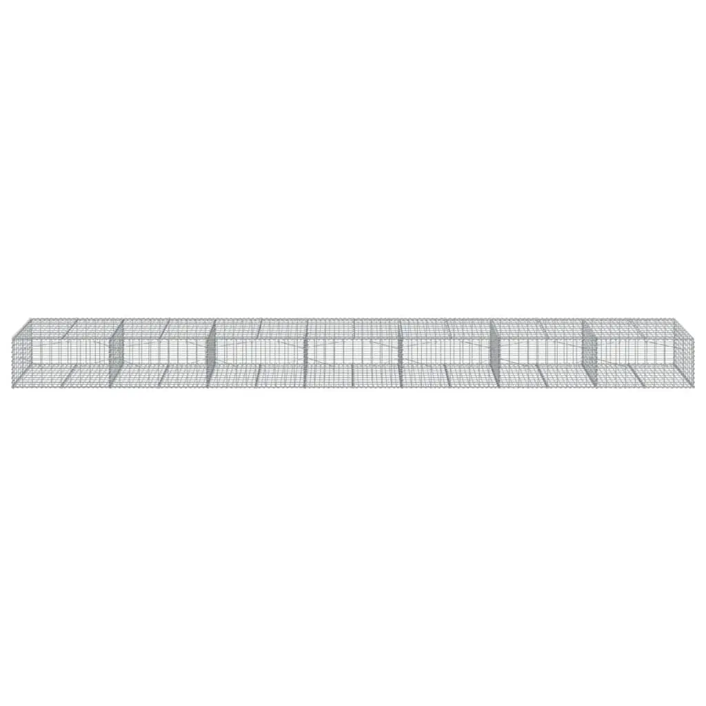 Gabion Basket for Garden 700x100x50 cm Silver Metal Retaining Wall