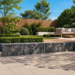 Gabion Basket with Cover, 1000 x 100 x 50 cm, Galvanised Iron