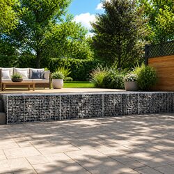 Gabion Basket Specifications: 1200x100x50 cm, Silver Metal