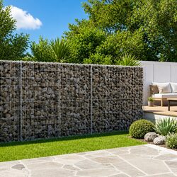 Gabion Basket with Cover 200x100x100 cm Galvanised Iron Wire Garden Cage
