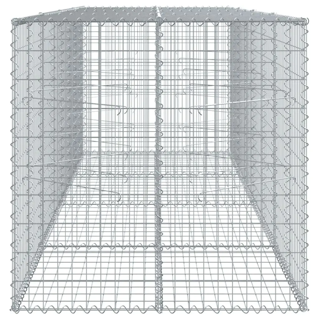 Gabion Basket with Cover 400x100x100 cm Galvanised Iron Wire Cage Garden