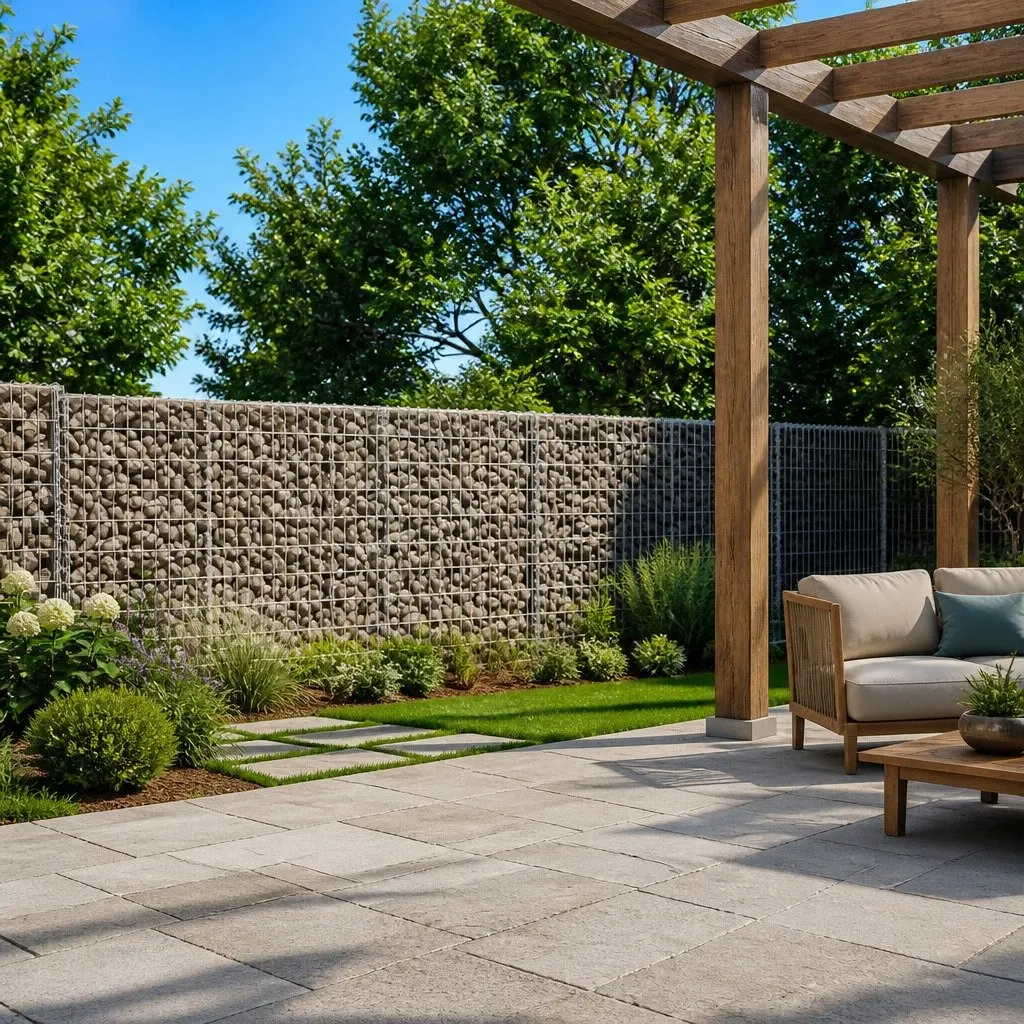 Gabion Basket with Cover 650x100x100 cm Wire Cage Outdoor Garden Landscaping