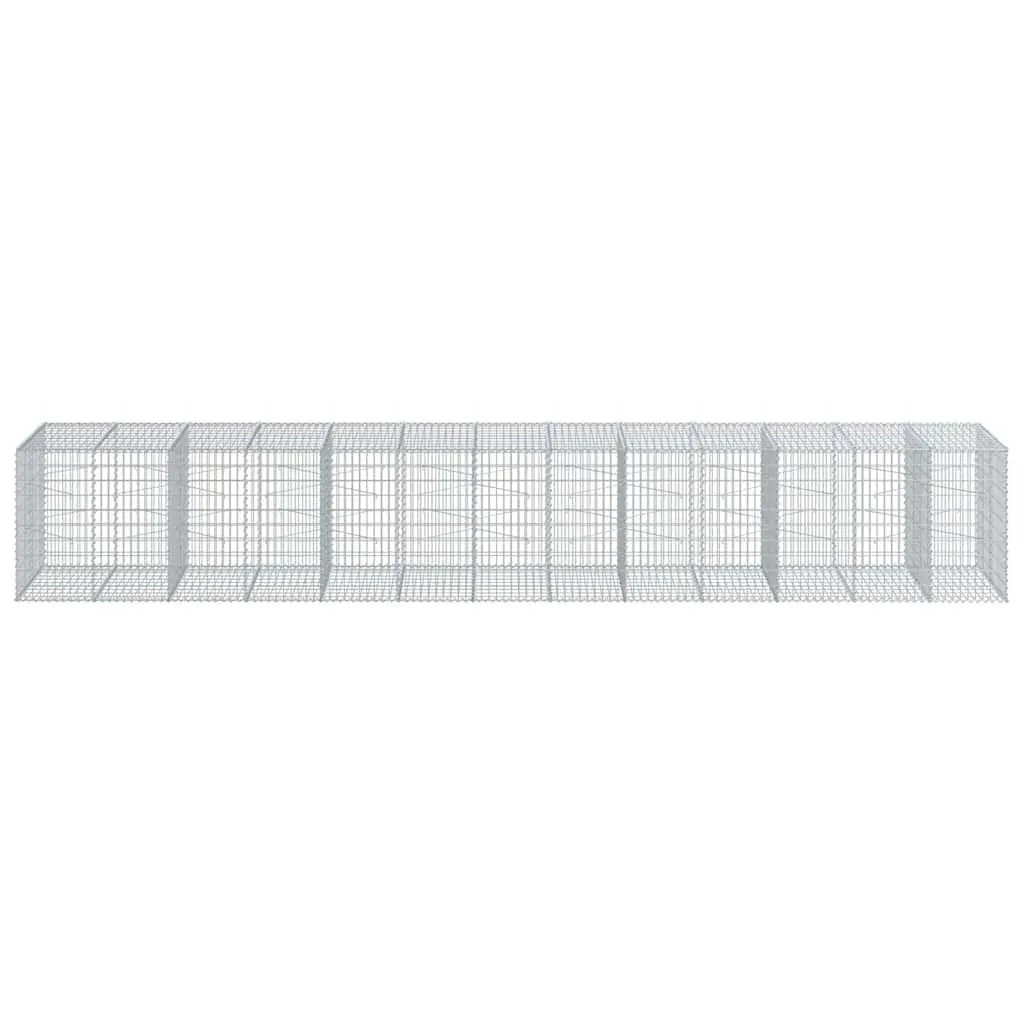 Gabion Basket with Cover 650x100x100 cm Wire Cage Outdoor Garden Landscaping