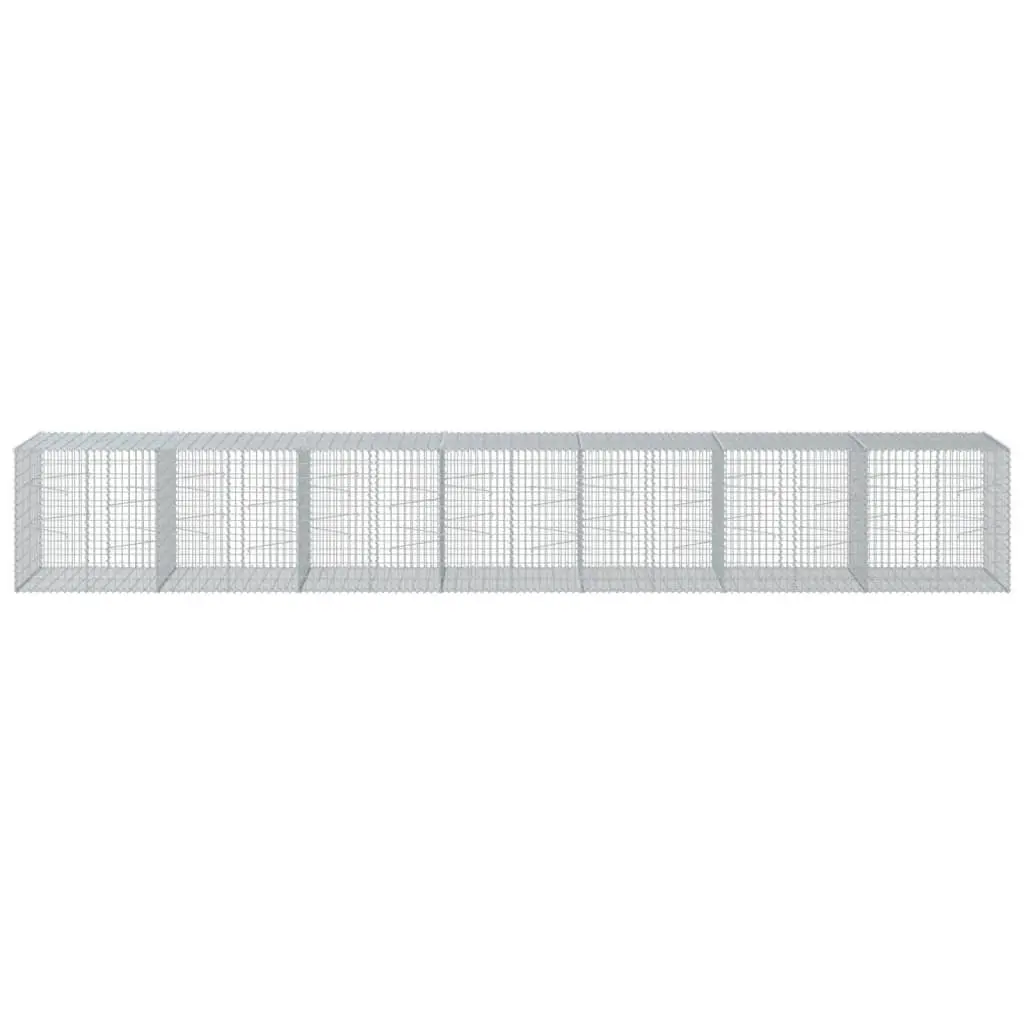 Gabion Basket Garden 700x100x100 cm Galvanised Iron Wire with Cover
