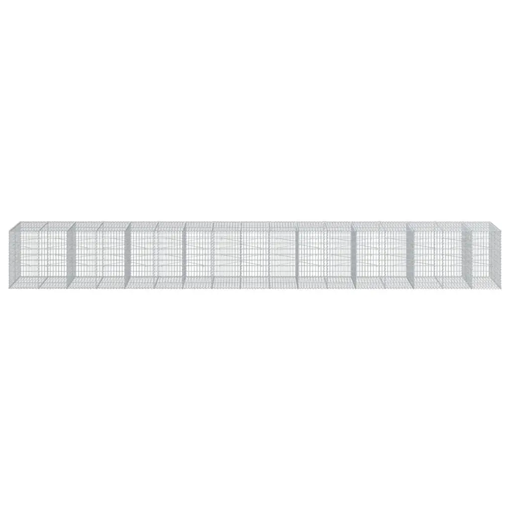 Gabion Basket with Cover 950x100x100cm Galvanised Iron Wire Garden Retaining