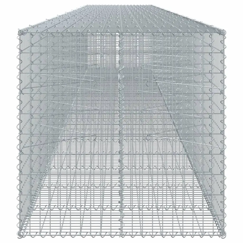 Gabion Basket with Cover 950x100x100cm Galvanised Iron Wire Garden Retaining
