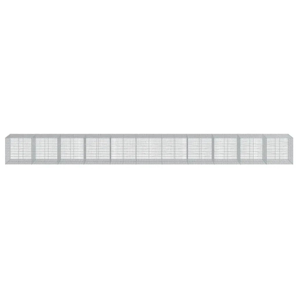 Gabion Basket with Cover 1100x100x100 cm Galvanised Iron Wire Garden Cage