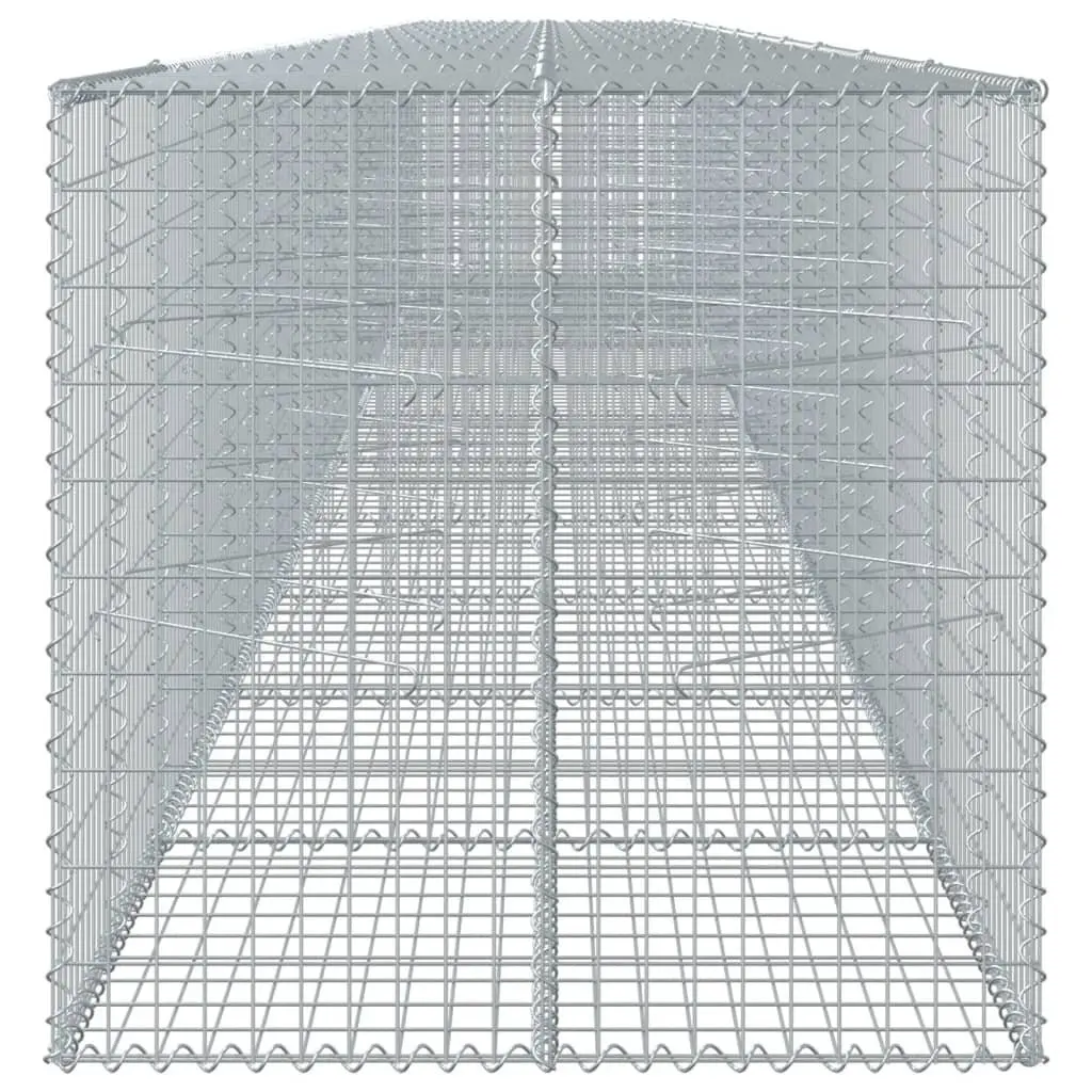 Gabion Basket with Cover 1100x100x100 cm Galvanised Iron Wire Garden Cage
