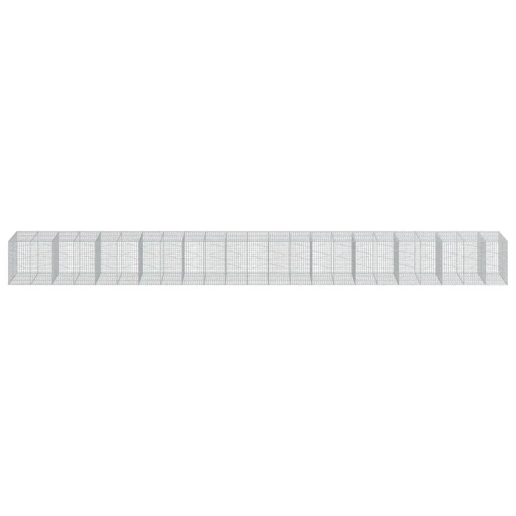 Gabion Basket with Cover 1150x100x100 cm Outdoor Garden Retaining Wall Decor