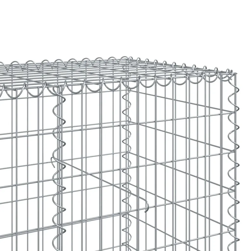 Gabion Basket with Cover 1200x100x100 cm Silver Wire Cage Garden Landscaping
