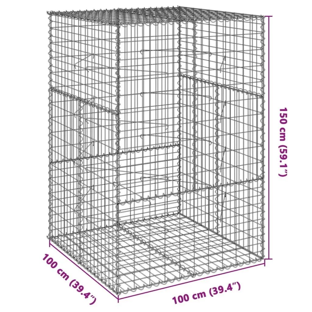 Gabion Basket Garden Landscaping 100x100x150 cm Galvanised Iron Wire