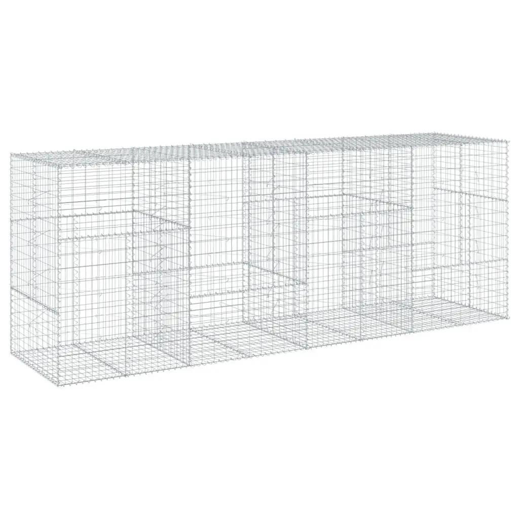 Gabion Basket with Cover 400x100x150cm Outdoor Garden Retaining Wall Wire Cage