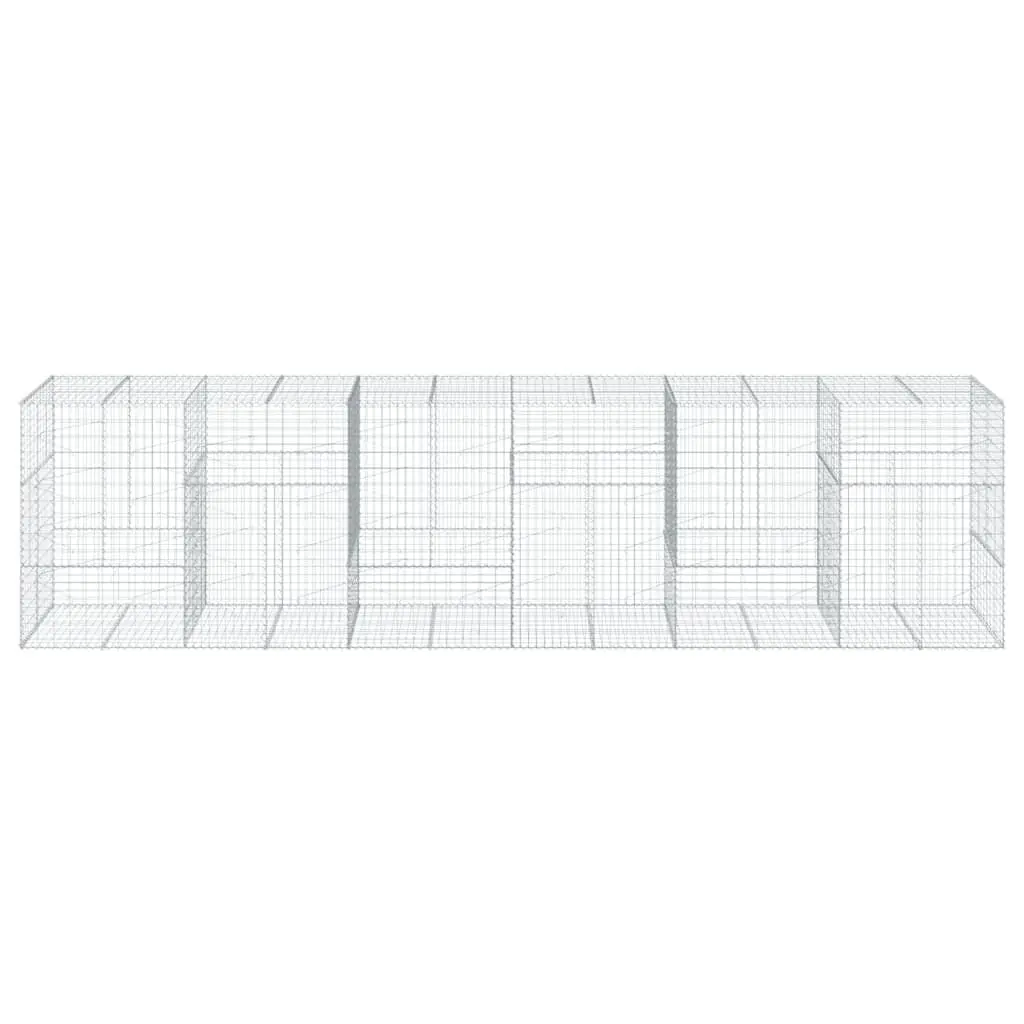 Gabion Basket with Cover 600x100x150 cm Galvanised Iron Wire Cage Garden