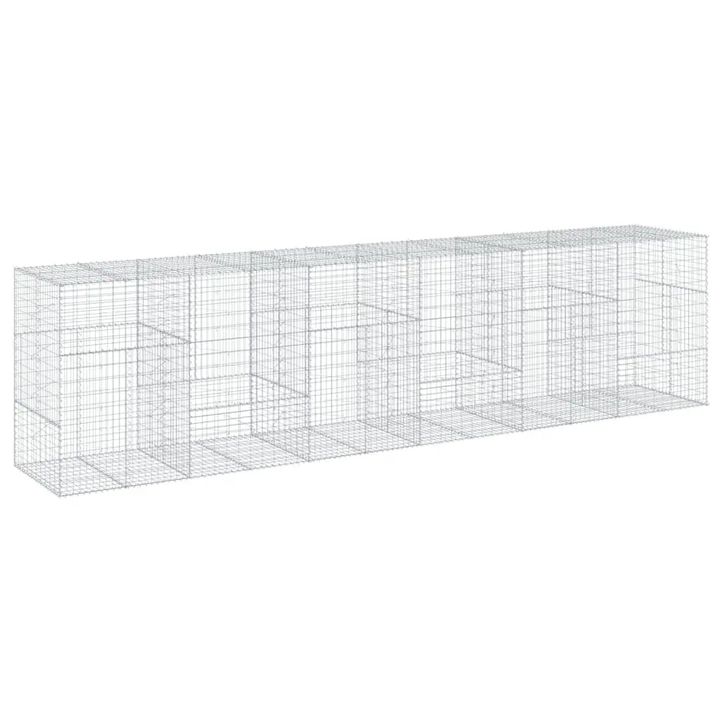 Gabion Basket with Cover 600x100x150 cm Galvanised Iron Wire Cage Garden