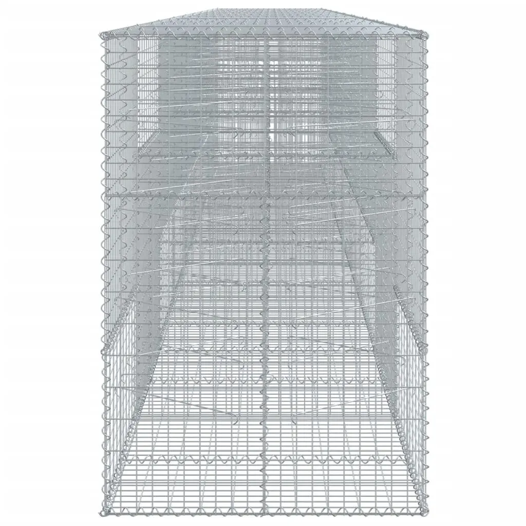 Gabion Basket with Cover 900x100x150 cm Galvanised Iron Garden Landscaping Cage