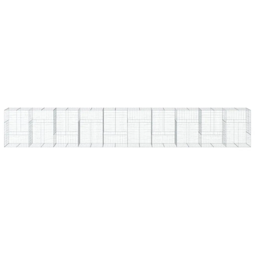 Gabion Basket with Cover 1000x100x150 cm Galvanised Iron Wire Garden Landscaping